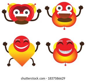 bee icon, social media illustration with various kinds of flat design expressions