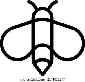 Bee Icon, Spring Sign And Symbol Isolated On White Background.