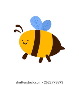 Bee icon or symbol flat design on white background.