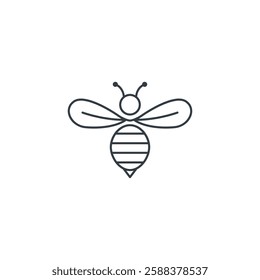 Bee icon symbol vector illustration isolated on white background