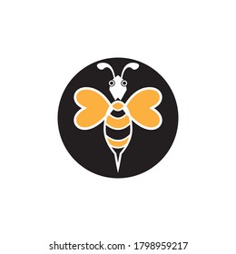 Bee icon and symbol vector template illustration