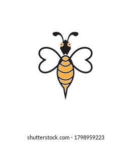 Bee icon and symbol vector template illustration