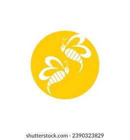 Bee Icon And Symbol Vector Template Illustration