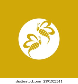 Bee Icon And Symbol Vector Template Illustration