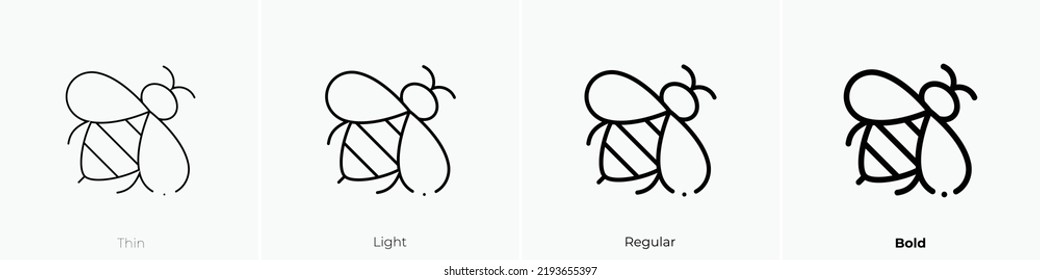 bee icon. Thin, Light Regular And Bold style design isolated on white background
