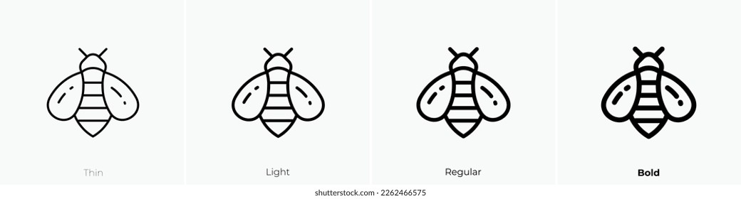 bee icon. Thin, Light Regular And Bold style design isolated on white background