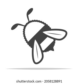 Bee icon transparent vector isolated