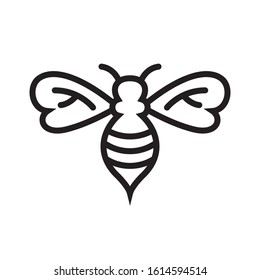 Bee icon in trendy outline style design. Vector graphic illustration. Suitable for website design, logo, app, and ui. Editable vector stroke. EPS 10.