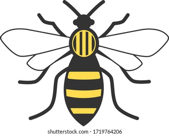 Icono de abeja en diseño de estilo moderno. Ilustración gráfica vectorial. Adecuado para diseño de sitios web, logotipo, aplicación y ui. Trazo vectorial editable.