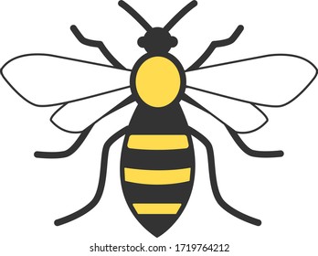 Bee icon in trendy style design. Vector graphic illustration. Suitable for website design, logo, app, and ui. Editable vector stroke.