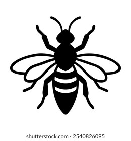 Bee icon vector art design illustration isolated on a white background