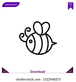 Bee icon vector . Best modern, simple, isolated, application , logo, flat icon for website design or mobile applications, UI / UX design vector format