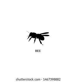 bee icon vector black design