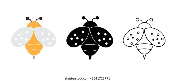Bee icon, vector design. Honey bee vector illustration on white background.  Bee logo design. Vector illustration.