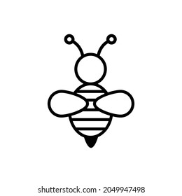 Vector de icono de abeja. signo de ilustración de miel. símbolo de abeja de miel.