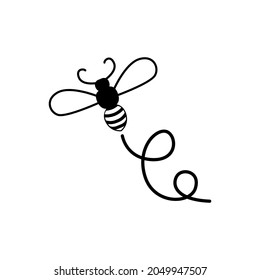 Bee icon vector. honey illustration sign. honeybee symbol.