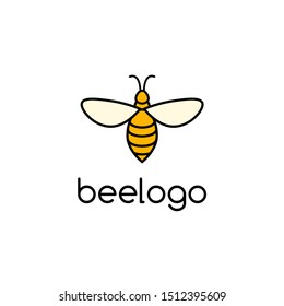 Bee Icon Vector Honey Logo Illustration. Simple Bee Icon Outline Art Bumble.