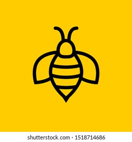 Icono de abeja vectorial ilustración del logo de miel. Icono simple de abeja contorno chispa de arte.