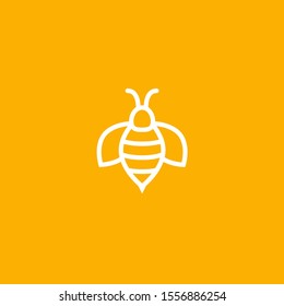 Bee icon vector honey logo illustration. Simple bee icon outline art bumble.
