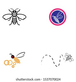 Bee icon Vector Illustration design Logo template