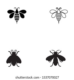 Bee icon Vector Illustration design Logo template