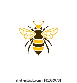 Bienensymbol, Vektorgrafik. Einzeln flaches Symbol im trendigen Stil.