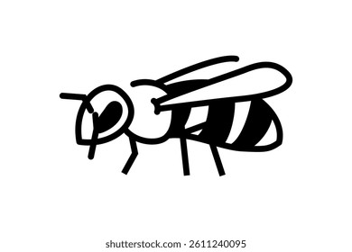 Bee icon vector illustration logo template. black object on white color background.