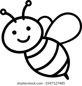 Ilustración vectorial de icono de abeja sobre fondo blanco