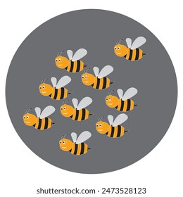 diseño de símbolo de Ilustración vectorial de icono de abeja