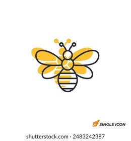 Icono de abeja Ilustración vectorial. Símbolo de abeja aislado sobre fondo blanco