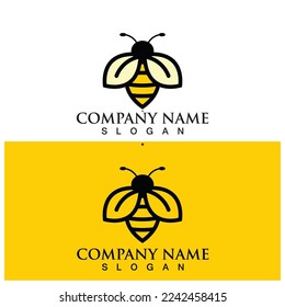 diseño de plantillas de ilustración de vector de icono de abeja