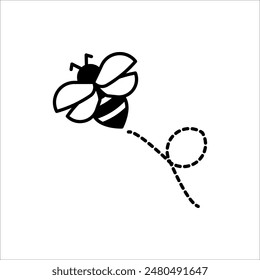 Bee icon. Vector illustration for web design. isolated on white background.
