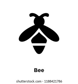 Bee icon vector isolated on white background, logo concept of Bee sign on transparent background, filled black symbol