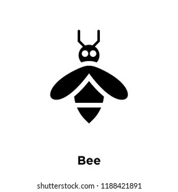 Bee icon vector isolated on white background, logo concept of Bee sign on transparent background, filled black symbol
