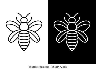 Bee icon vector on White Background ,Vector Art Illustration on white background.
