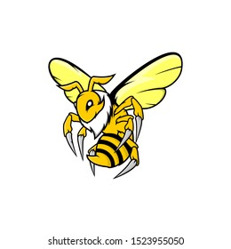 Bee Icon Vector with White Background. Bee Icon with Perfect Detail. Vector Icon. Vector Illustration. Vector Editable