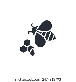 Icono de abeja. Vector.Trazo editable.Signo de estilo lineal para utilizar Diseño web,logo.Ilustración de símbolo.