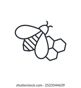 Bee icon. vector.Editable stroke.linear style sign for use web design,logo.Symbol illustration.