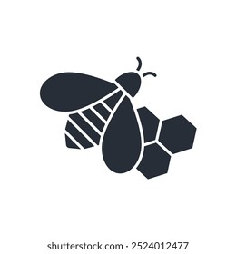 Bee icon. vector.Editable stroke.linear style sign for use web design,logo.Symbol illustration.