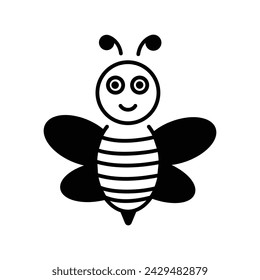 bee icon with white background vector stock illustration