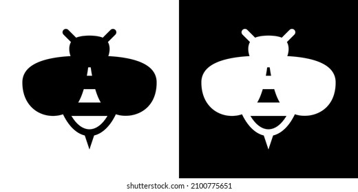 Abeja. Icono en versión blanca y negra.