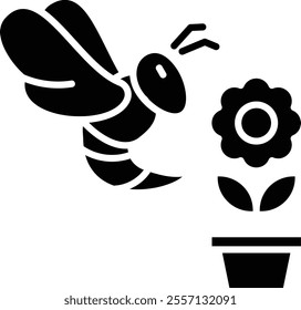 Bee icon for wildlife and nature world