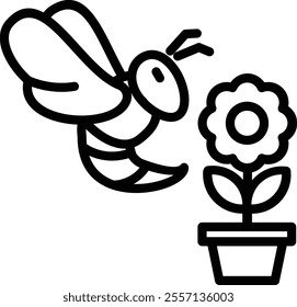 Bee icon for wildlife and nature world