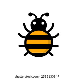 bee icon,beetle vector white background,insect icon 