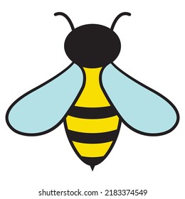 Bee icon.Honey bee insects.Isolated on white background. Vector flat illustration.