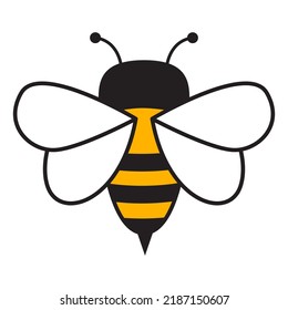 Bee icon.Honey bee insects.Isolated on white background. Vector flat illustration.