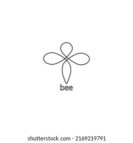 Bee icon,line vector illustration symbol design.