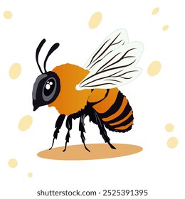 Los iconos de abeja se acercan aislados sobre fondo blanco. Plantilla de diseño de abeja de miel reina, Ilustración vectorial