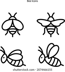 bee icons isolated on white background. bee icons thin line outline linear bee symbol for logo, web, app, UI. bee icon simple sign.