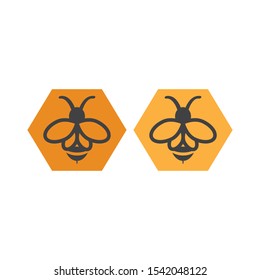 BEE ICONS, YELLOW, FLAT DESIGN, VECTOR